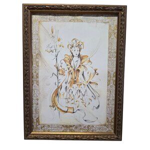 Vintage Bombay Company Framed Tiger Lily Fairy Print Wall Decor Art